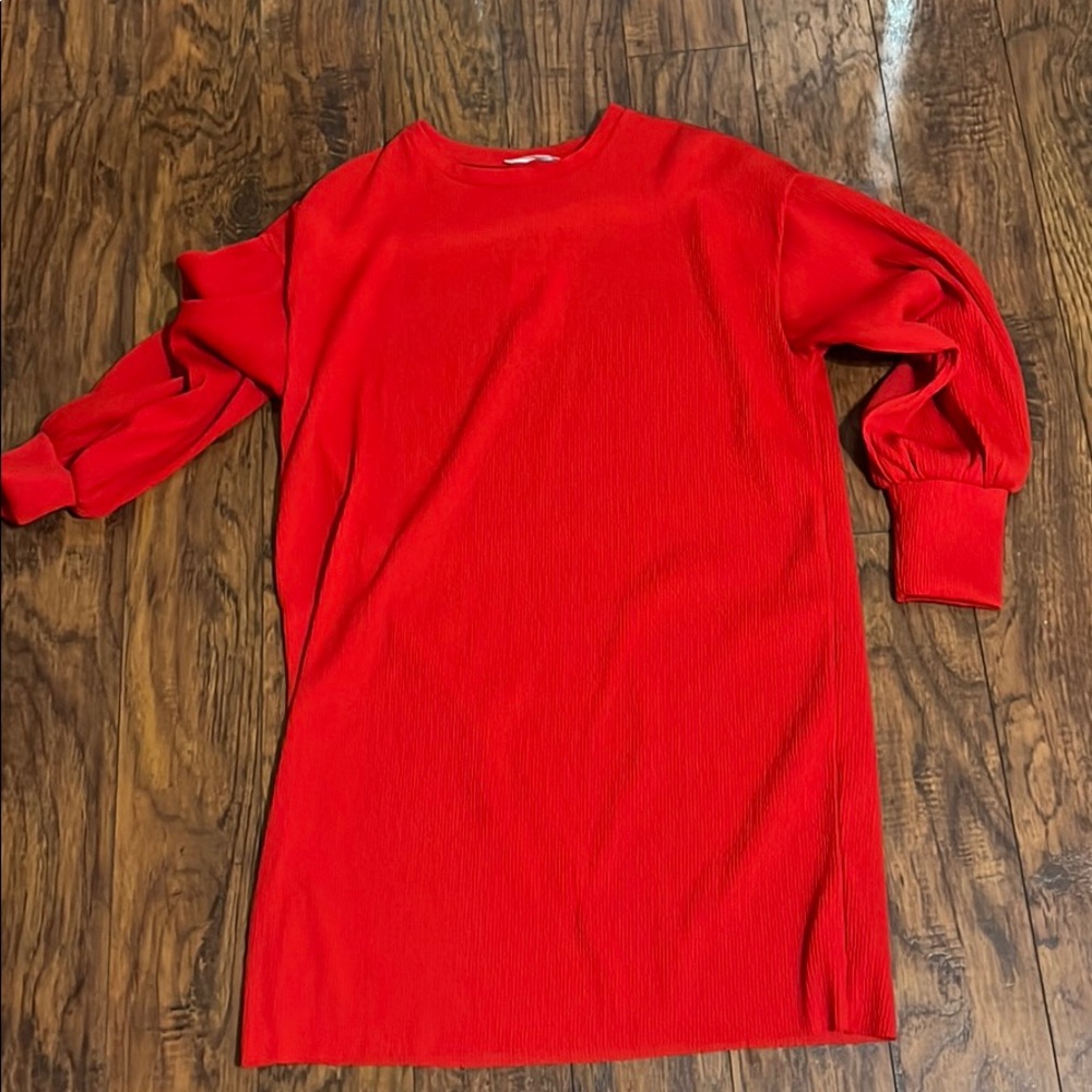 Red sweater dress